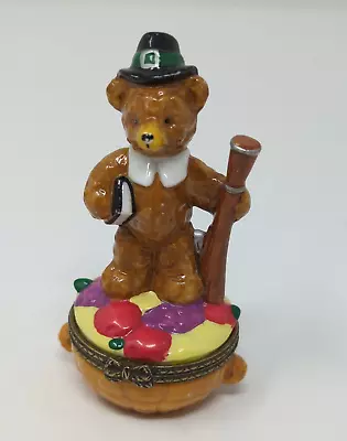 Midwest Cannon Fall Calendar Bear Month NOVEMBER TEDDY TRINKET BOX Pilgrim • $13.95