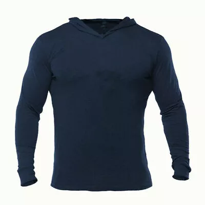 Sexy Men Muscle Long Sleeve Hoodies Pullover Gym Workout Lightweight Sweatshirts • $15.15