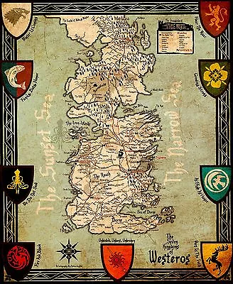 A3 Game Of Thrones The Realm Of Ice And Fire Map POSTER GOTW03 BUY 2 GET 1FREE • £4.95