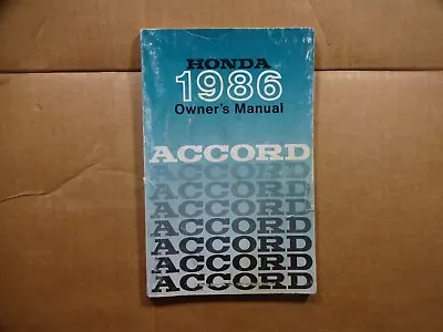 1986 Honda Accord Owners Manual Original  • $8.95