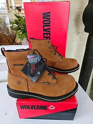 NEW Wolverine Durashock Work Steel Toe Boots Foster 6  Brown Mens Leather Sz 12w • $69.99