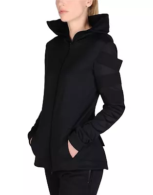 Y-3 By Yohji Yamamoto Women's Hooded Sweatshirt Jacket Black Jersey Stripes Sz M • $598.37