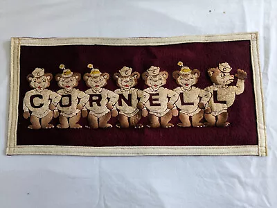 Rare Vintage 1950's Cornell University Banner 19x10  7 Mascot Bears • $100