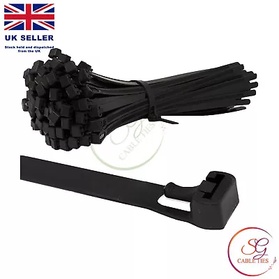 £11.49 • Buy Releasable /Reusable Cable Ties 7.6mm Black Natural Coloured Nylon Zip Tie Wraps