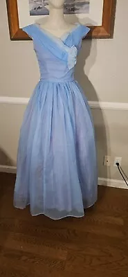 Vintage 1960s Blue Ball Gown As Is • $40