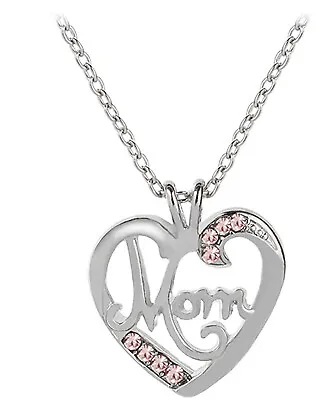 Mother's  Day Birthday Gift Necklace Heart Pendant For Mom Women(PINK) • $5