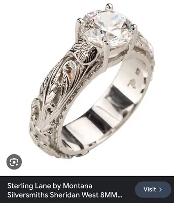 Montana Silversmith Sheridan Western Wedding Bridal Ring Size 6 New In Box • $225