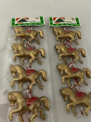 Set Of ~8~Gold Horse Ornaments~ Carousel Style • $11