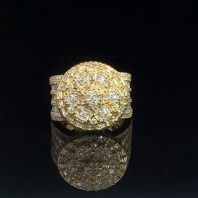 10K Yellow Gold With 3.59ct  Natural Diamond Mens Ring ALRM001 • $3799.99