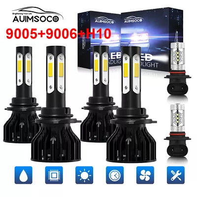 6Pcs 9005/HB3 HB4/9006 H10/ Combo LED Car Bulb Pure White Plug Play With Fan • $59.99