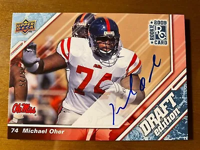 2009 Upper Deck Football Michael Oher Rookie Autograph Blue /25 • $30