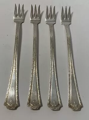 VINTAGE LOT Of (4) Pure Silver Plated 6” Olive / Pickle Forks NICE SET! • $17.10