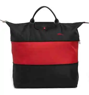 NWT LONGCHAMP Le Pliage Type L EXPANDABLE Large Short Handle Travel Tote BLACK • $165