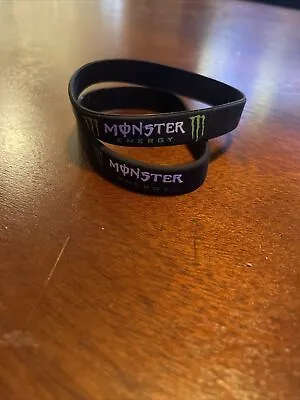 Lot Of 5 Monster Energy Official Collectible - Wristband Rubber Band Wrist Black • $8