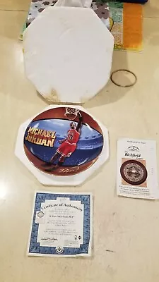 Michael Jordan  6 TIME NBA FINALS MVP  Plate Bradford Exchange Upper Deck NBA • $24.99