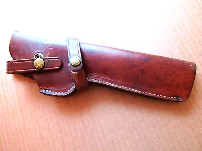 Vintage Brown Leather Brauer Bros Pistol Holster  H 36 • $2