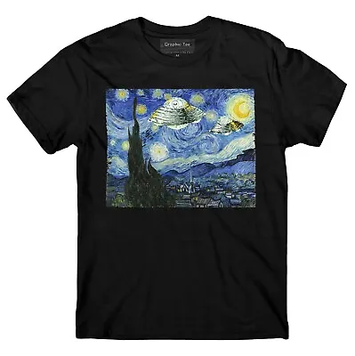 UFO T Shirt Vincent Van Gogh Starry Night T Shirt  Area 51 • $20.95