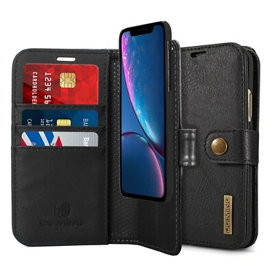 $28.49 • Buy IPhone 6 7 8 X XS MAX XR Genuine Leather Wallet Case Card Slots Shockproof Cover