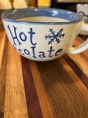 MA Hadley Pottery Giant Cup Mug Soup Winter Hot Chocolate  5” Snowflake • $55