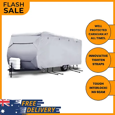 Caravan Cover Heavy Duty 18-20ft 4 Layer Waterproof Campervan Camper Pop Top UV • $144.99