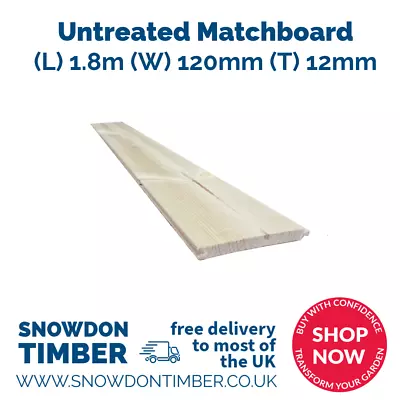 Untreated Matchboard Cladding T&G - 12mm X 120mm  1.8m Lengths - *Free Delivery* • £70