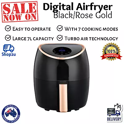 Healthy Choice 7.1L Digital Air Fryer Kitchen Appliances Oil-Free Cooker Black • $117.95