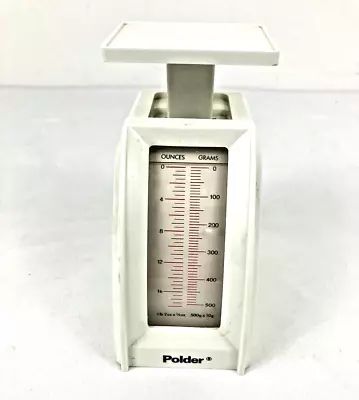 Vintage 1980s Small Manual White Plastic Polder Diet Food Scale Ounces And Grams • $10.39