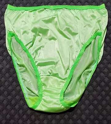 Shadowline French Cut Nylon Sissy Panty Shiny Slippery 8/XL GREEN Citron 17842  • $43.99