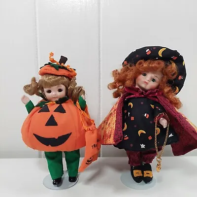 Marie Osmond Halloween Doll Petite Amour Polly Pumpkin And Bru Hilda Witch Doll • $30