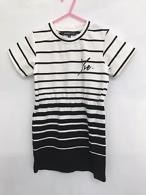 Adam Yve Black And White Stripe Girls Dress Size 4 • $6