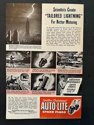 Auto-lite Spark Plugs  Toledo 1 Ohio. Toronto Ont. Vintage Print Ad 1950 • $9.99