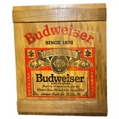 Vintage Budweiser Beer Wooden Display Cabinet Case Breweriana • $39.95