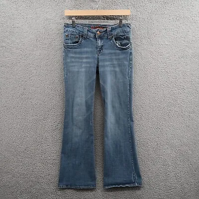 $14.98 • Buy Hydraulic Jeans Womens 9/10 Short Juniors Curvy Lola Fit Flare Blue Denim 27x29
