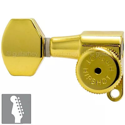 NEW Hipshot 6-In-Line STAGGERED Tuners Closed-Gear Locking LEFT HANDED - GOLD • $79.95