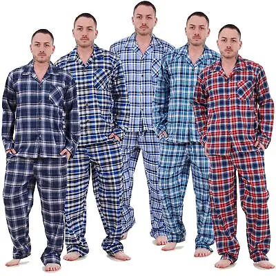 Mens Pyjama Set Yarn Dyed Woven Check Cotton Blend Loungewear Regular Big Size • £12.95