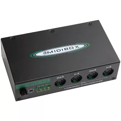 MIDI Box Musical Instruments USB MIDI Interface Merge Thru Box 64 MIDI8584 • $46.62