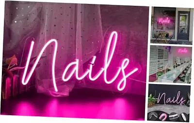 23inch Nails Neon Sign Pink Nail Salon Decor LED Neon Light Dimmable  • $70.47