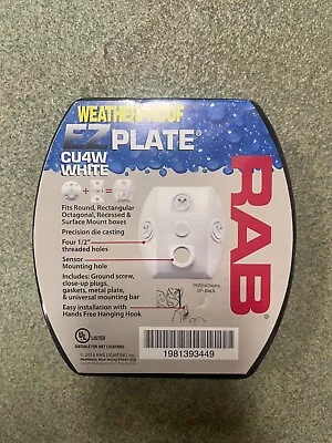 RAB Lighting Weatherproof EZ Plate CU4W White-Suitable For Wet Locations • $8