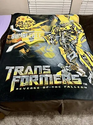 Transformers Bumblebee Revenge Of The Fallen Plush Fleece Throw Blanket Preowned • $30