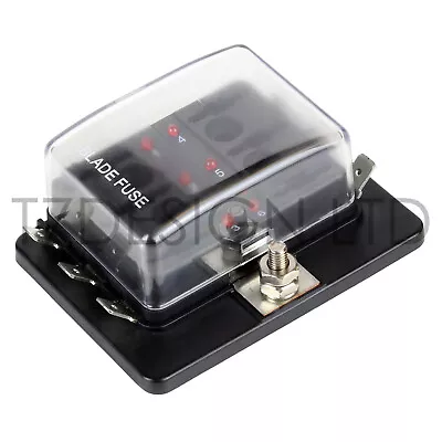 £9 • Buy 12/24v 6 Way Push On Blade Fuse Box Holder LED Warning Lights Kit Car Race Rally