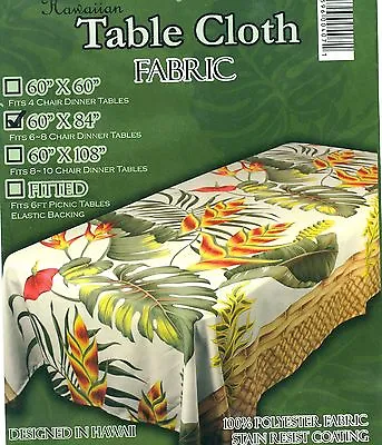 $28.99 • Buy Tropical Flora Flower Hawaiian Water Resist  Quilt Print Tablecloth ( 4 Sizes )
