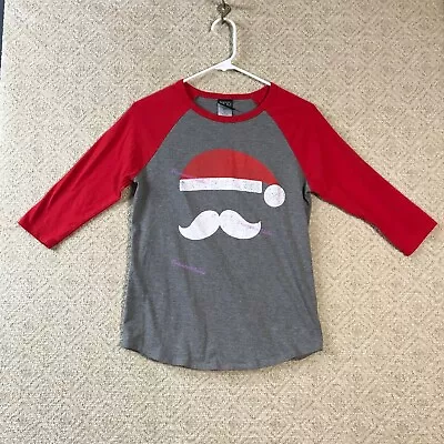 Modern Lux Santa Hat & Mustache T-Shirt Young Women's / Juniors Medium • $11.95