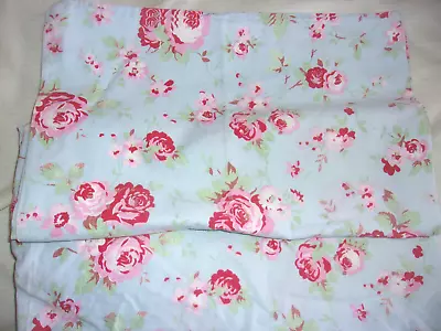TWO Pillowcases Cath Kidston Rosali Floral Ikea  Blue Cotton Bargain Buy It Now • £16