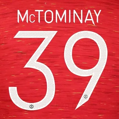 MANCHESTER UNITED 2020-2021 McTOMINAY 39 OFFICIAL UCL PLAYER SIZE NAME SET • £18.99