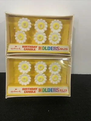 Vtg Hallmark Daisy Flower Birthday Candle Holders Retro MCM • $15