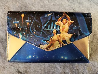 Star Wars  Blue & Gold Envelope Wallet Clutch Purse - 8  X 4.5  • $12