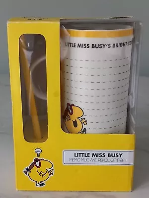 Little Miss Busy Memo Mug & Pencil Gift Set 2017 Brand New. • £6