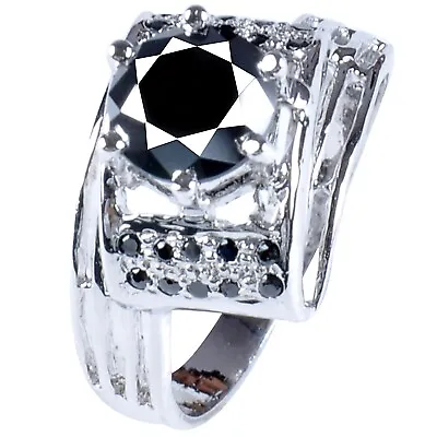 2.31 Ct Black Moissanite Diamond Stunning Anniversary Ring Size 7 • $1.52