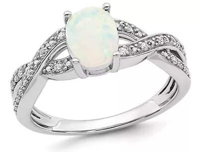 2/5 Carat (ctw) Lab-Created Opal Ring In 14K White Gold • $549