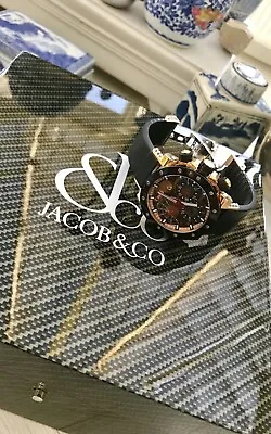 Jacob & Co Rose Gold EPIC Ll Rubber Strap Original Boxes & Sleeves • £9950